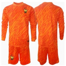 Frankrike Målvakt Bortaställ Barn EM 2024 Långa ärmar (+ Korta byxor)